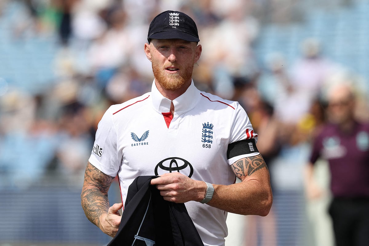 England's captain Ben Stokes leaves the middle having won the toss ahead of play on the opening day of the first cricket test match between England and India at Headingley cricket ground in Leeds, northern England on 20 June, 2025.