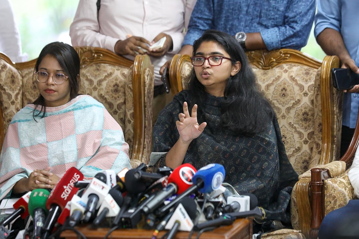 NCP leaders talk to the media after the discussion on 22 June 2025