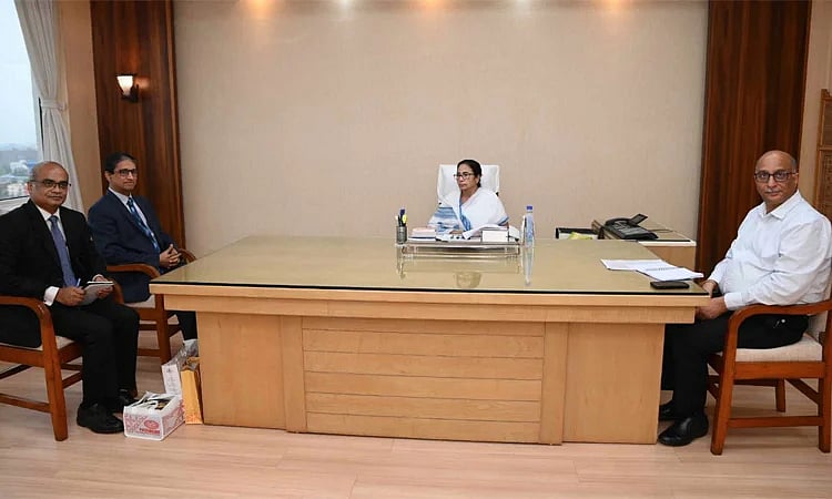 Bangladesh High Commissioner to India Md. Riaz Hamidullah meet with West Bengal Chief Minister Mamata Banerjee in Kolkata on 23 June 2025.