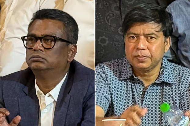 Abu Sayeed Al Mahmud and Habibe Millat at an event in London on Monday.