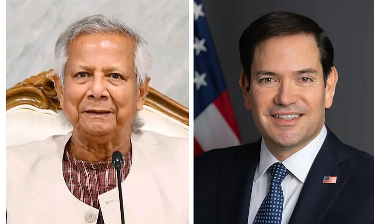 Bangladesh Chief Adviser Professor Muhammad Yunus and US Secretary of State Marco Rubio.