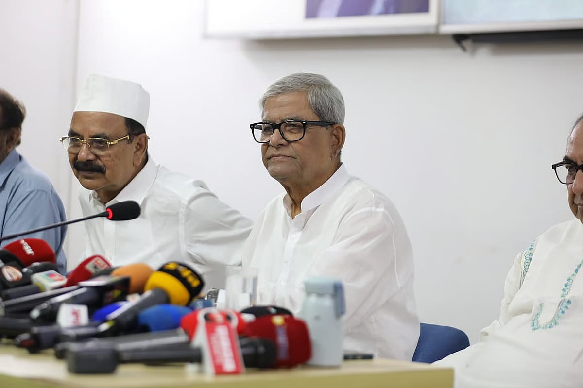 BNP secretary general Mirza Fakhrul Islam Alamgir addresses a media conference, organised about a party delegation’s recent visit to China, on 30 June 2025
