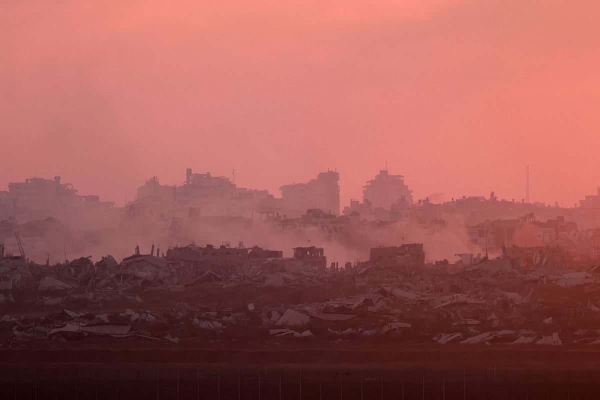 This picture taken from a position at Israel's border with the Gaza Strip shows smoke billowing after an Israeli strike on the besieged Palestinian territory on 3 July, 2025, amid the ongoing war between Israel and the Hamas Islamist militant group.