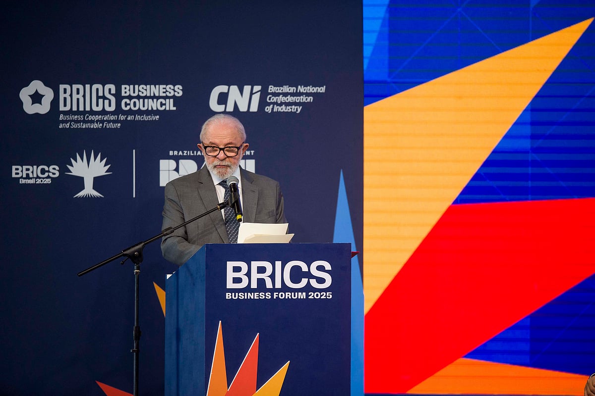 Brazil's President Luiz Inacio Lula da Silva speaks during the BRICS Business Forum in Rio de Janeiro, Brazil, on 5 July, 2025. BRICS leaders meeting in Rio de Janeiro from today are expected to decry Donald Trump's hardline trade policies, but are struggling to bridge divides over crises roiling the Middle East.