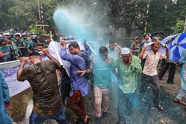 Following the police obstruction at Kakrail, the demonstrators dispersed around Matsya Bhaban intersection, Kakrail, and the surrounding areas.
