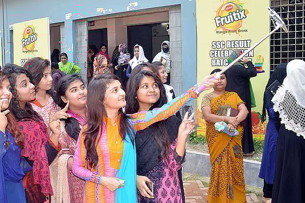 Students celebrate after getting SSC results
