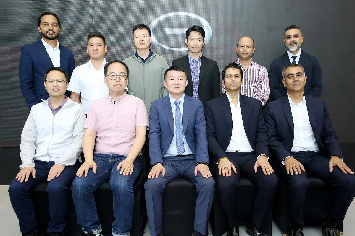 Guests at a the launch of a new flagship showroom of Chinese automotive giants GAC in the heart of the Tejgaon Industrial Area of Dhaka.