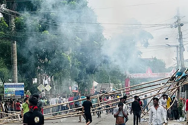 After their rally at Gopalganj town's poura park, NCP leaders and activists were attacked. Photo taken yesterday, Wednesday