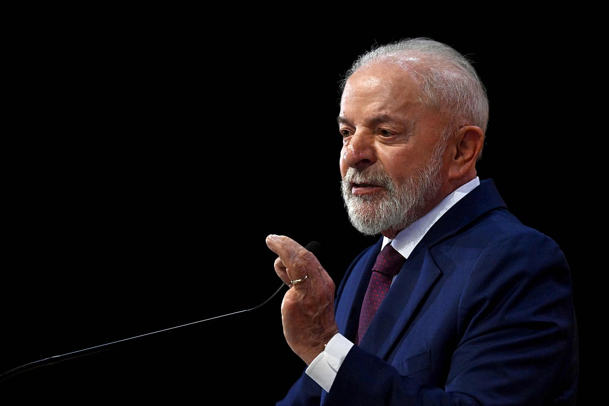 Brazil's President Luiz Inacio Lula da Silva speaks during an event to highlight accomplishments in the first two years in office in Brasilia on 3 April, 2025
