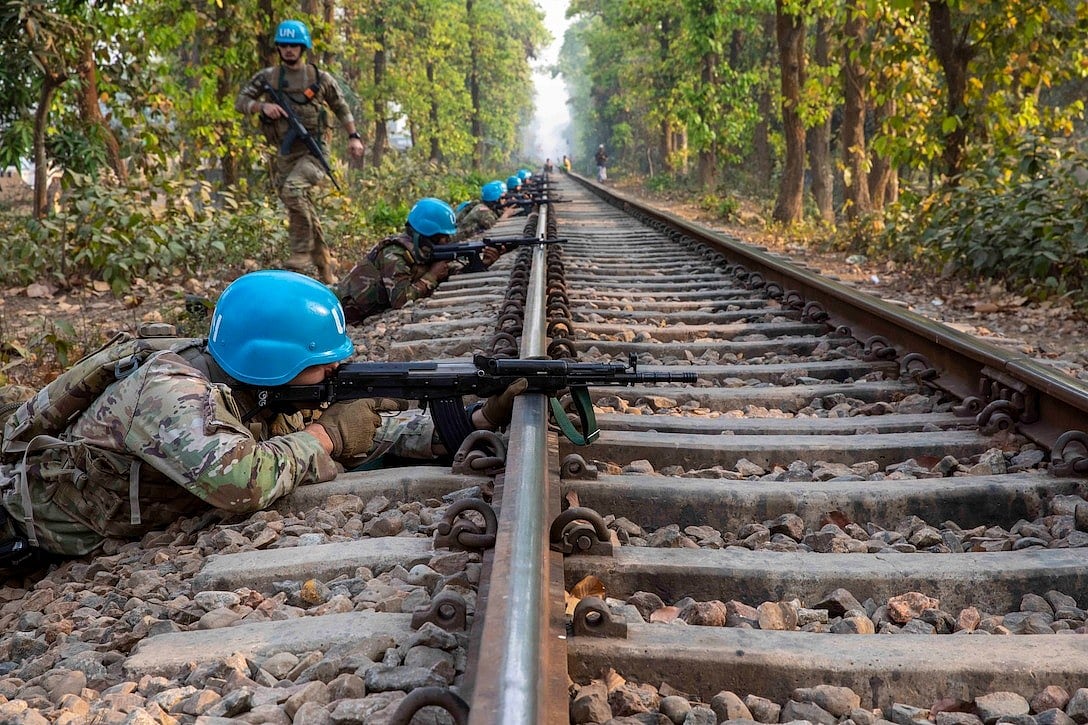 A representational image of a joint drill of Bangladesh and US military personnel.