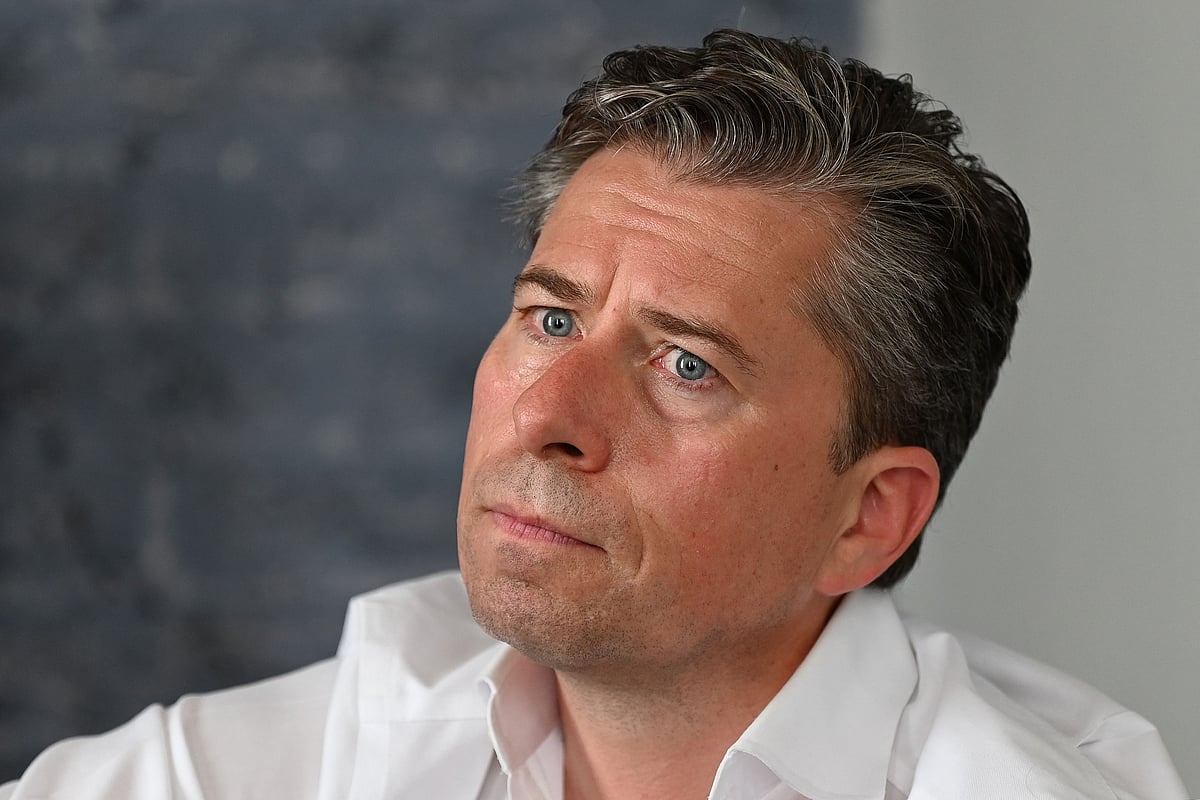 UN Under-Secretary-General for Humanitarian Affairs and Emergency Relief Coordinator Tom Fletcher looks on during an interview with AFP in Nawabad village in Chahardara district of Kunduz Province on 30 April 2025.