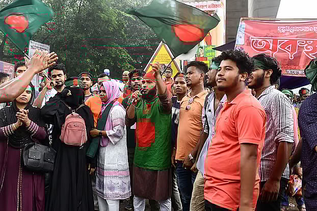 Protesters have been demonstrating at Shahbagh intersection since Thursday demanding the implementation of the July Charter