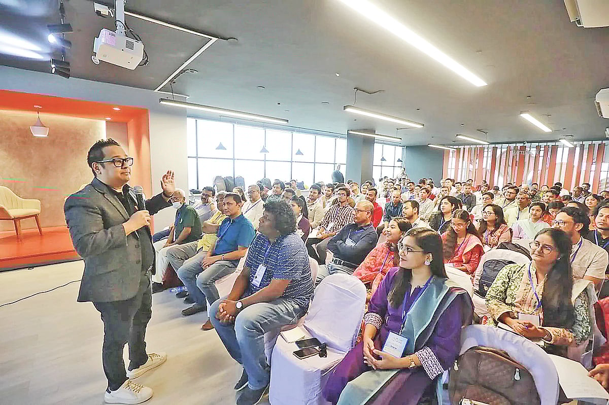 Golam Samdani Don, founder and Chief Inspirational Officer of Don Sumdani Facilitation and Consultancy, speaks at a workshop on 2 August