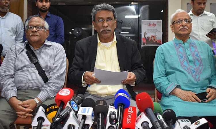 National Consensus Commission Vice-Chairman Professor Ali Riaz spoke to journalists after the 23rd day of the second phase of the commission's discussions with political parties at the Foreign Service Academy. 