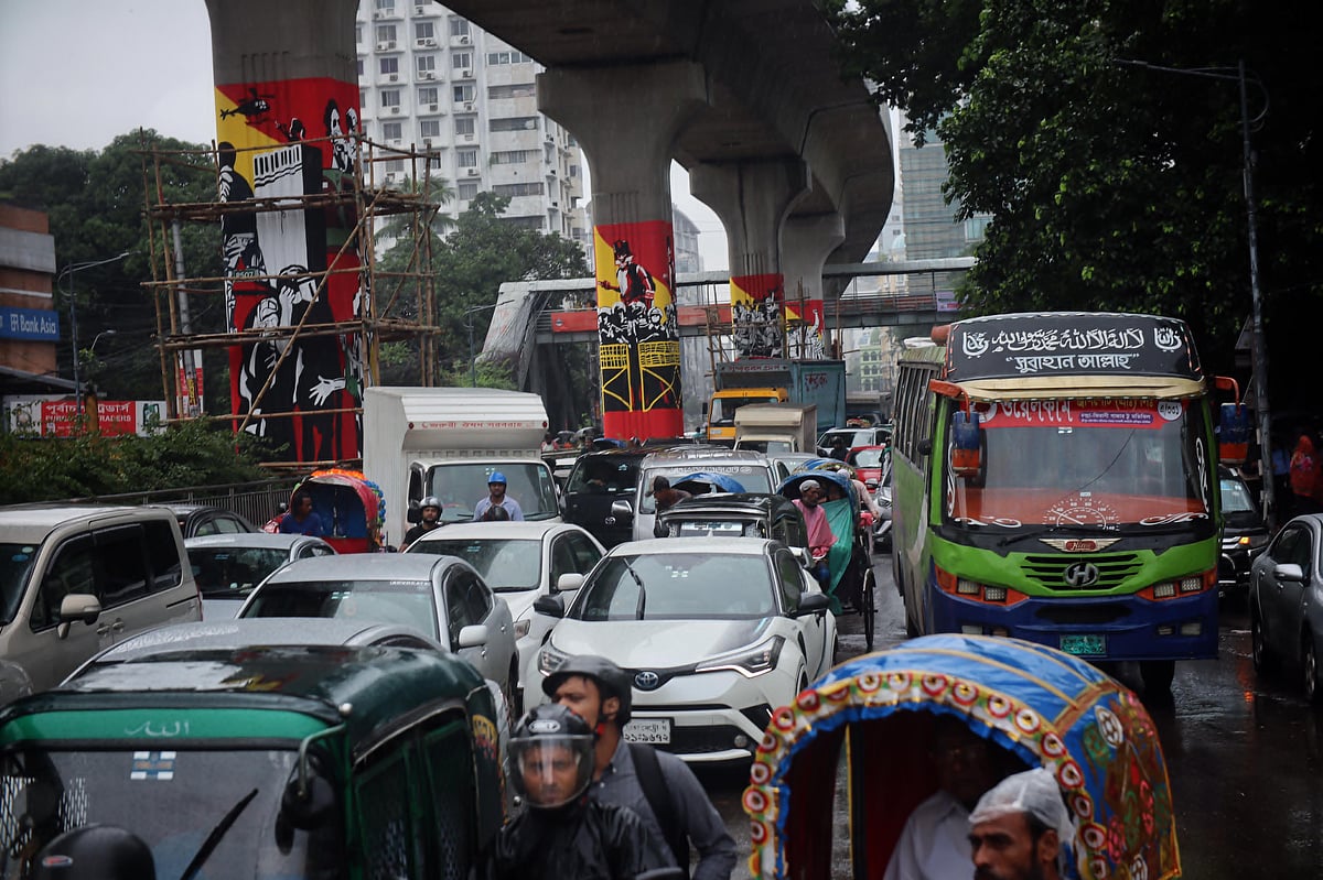 Dhaka’s streets turned into a sea of traffic on 3 August 2025.