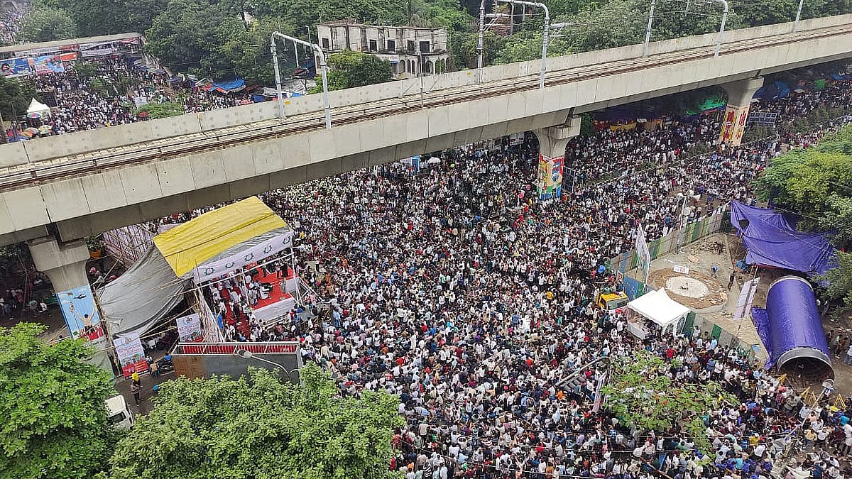 Jatiyatabadi Chhatra Dal (JCD) organises a rally at Shahbagh in Dhaka marking the anniversary of the July uprising