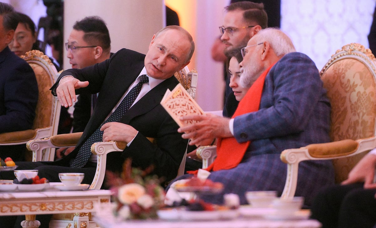 Russian President Vladimir Putin and Indian Prime Minister Narendra Modi attend a concert before an informal dinner on the sidelines of the BRICS Summit in Kazan, Russia on 22 October 2024.