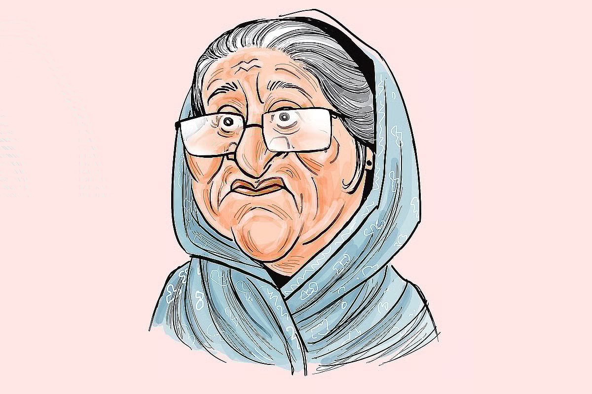 A caricature of former Prime Minister Sheikh Hasina