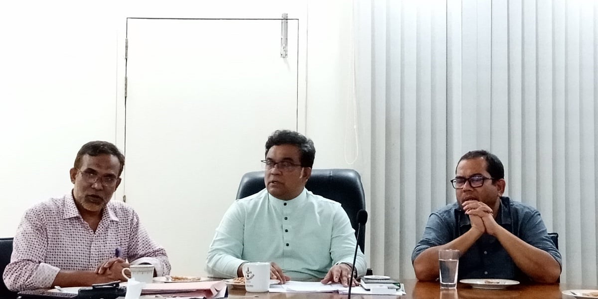 JU Vice-Chancellor Prof Dr. Mohammad Kamrul Ahsan spoke at a press briefing on Tuesday.