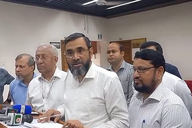 Election Commissioner Brig Gen (retd) Abdul Fazal Md Sanaullah speaks to media in Dhaka