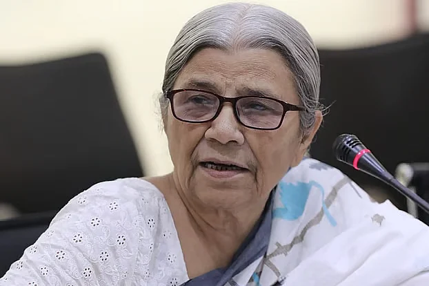 President of Bangladesh Mahila Parishad Fauzia Moslem speaks at the roundtable on 'Women's seats in the National Parliament and women's political empowerment'. Today, Saturday, at the Prothom Alo office