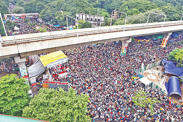 Chhatra Dal rally at the busiest Shahbagh intersection and adjacent roads on 3 August, 2025