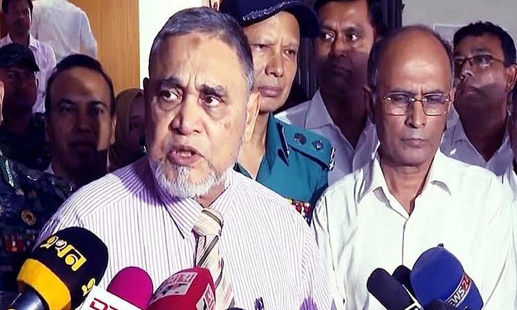 Chief Election Commissioner AMM Nasir Uddin spoke to journalists after a views-exchange meeting held in the conference room of the Regional Election Office in Rangpur on 9 August