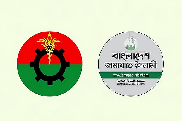 Logos of BNP and Bangladesh Jamaat-e-Islami
