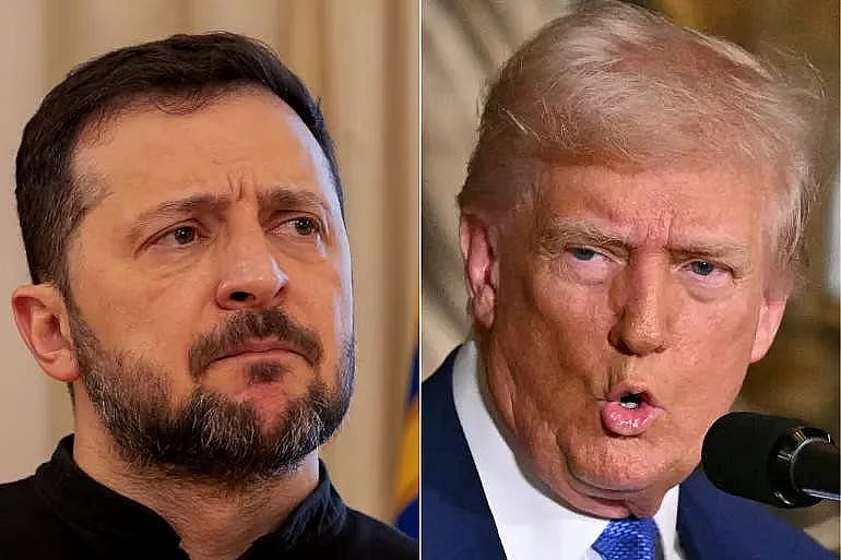 Volodymyr Zelensky and Donald Trump