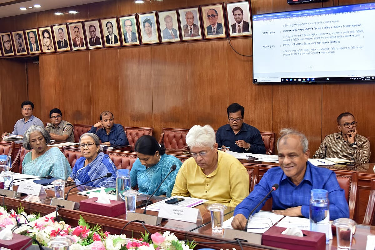 Home Affairs Adviser Jahangir Alam Chowdhury is seen during a meeting of Advisory Council Committee on Law and Order at the Secretariat on 18 August 2025.