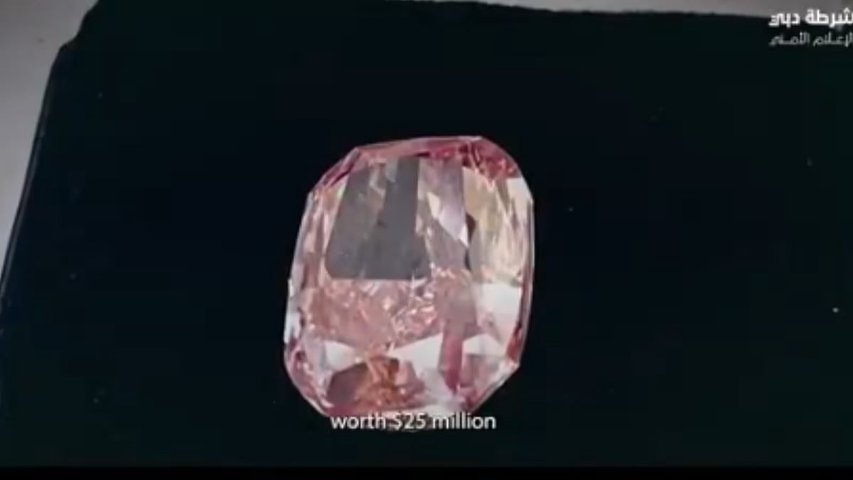 Sreenshot from video shows the pink diamond.