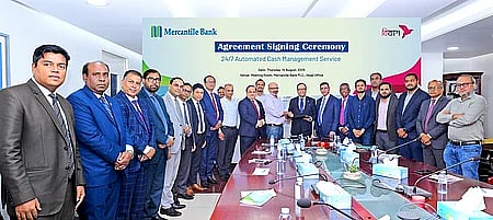 Mercantile Bank has signed an agreement with mobile financial service provider bKash to introduce automated cash management services seven days a week