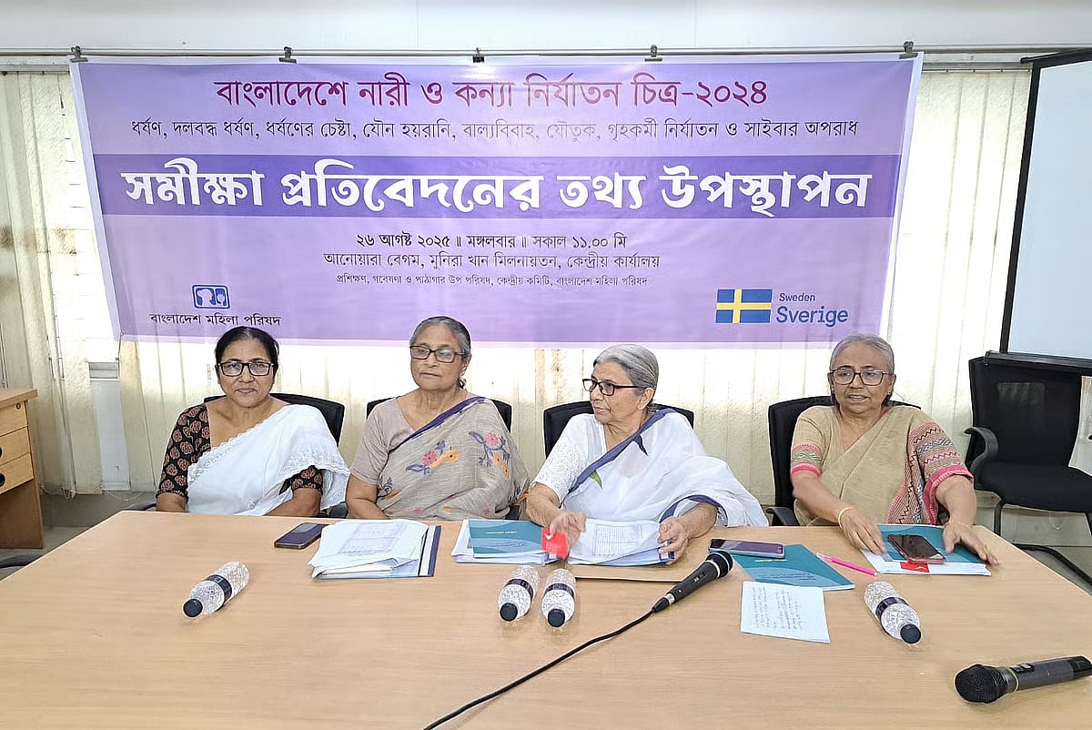 Bangladesh Mahila Parishad publishes the report “Violence Against Women and Girls in Bangladesh: 2024 Survey”, at the Anowara Begum Munira Khan Auditorium on 26 August 2025