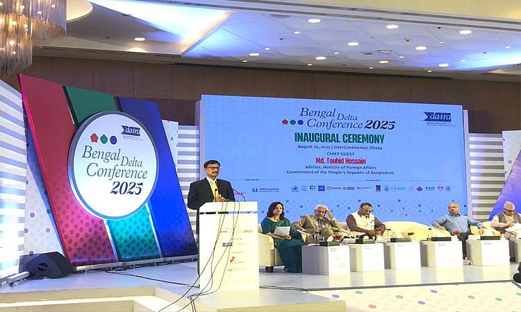 Foreign Affairs Adviser Md. Touhid Hossain spoke today as chief guest at the inaugural ceremony of the Bengal Delta Conference 2025 in Dhaka on 29 August 2025.
