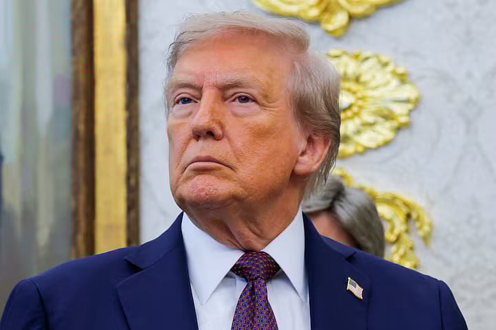 US President Donald Trump attends an event to announce that the Space Force Command will move from Colorado to Alabama, in the Oval Office at the White House in Washington DC, US, 2 September, 2025.