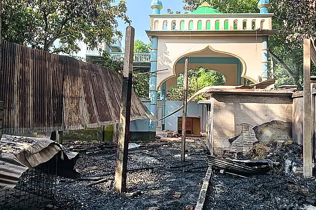 An attack was launched on the house and shrine of Nurul Haque alias Nural Pagla. The property was damaged and set on fire. The place lies in ruins.