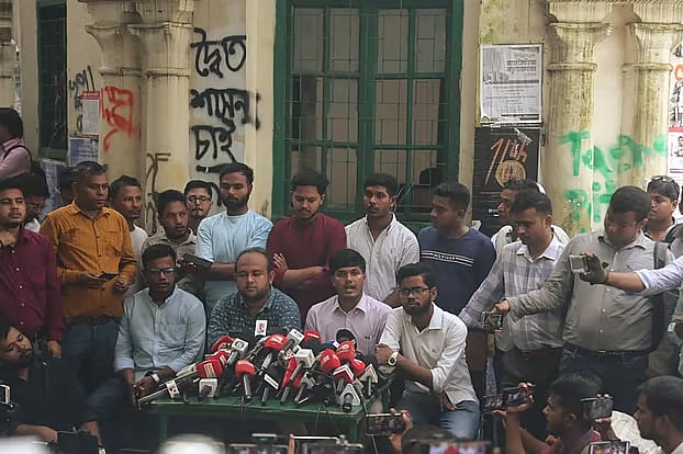 The JCD backed panel held a press conference over the matter at Modhur Canteen on Dhaka University campus on 8 September 2025