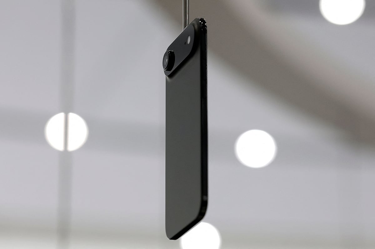 A new iPhone Air is on display during an Apple special event at Apple headquarters on September 9, 2025 in Cupertino, California.