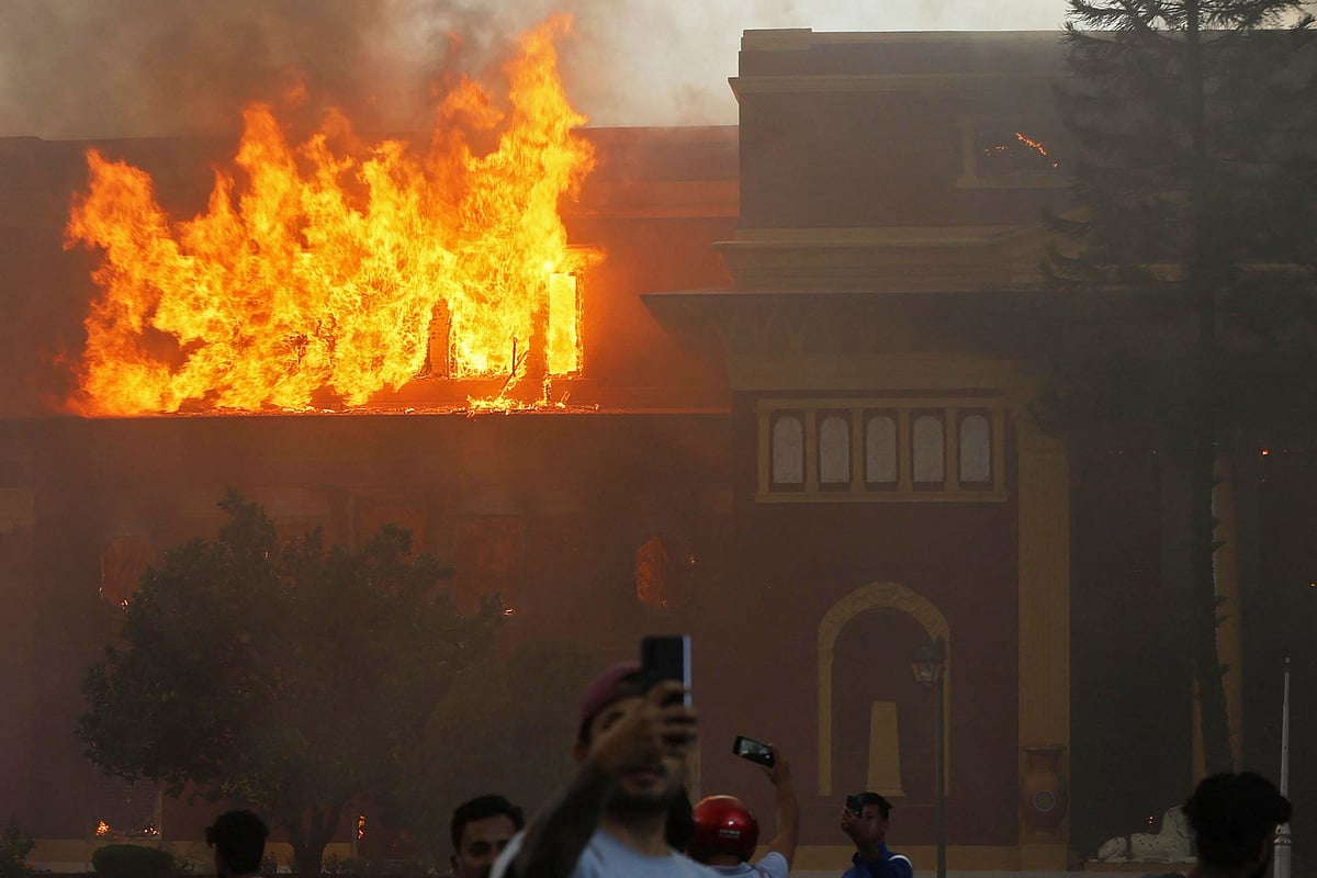 Smoke billows from the burning President House, set ablaze by protesters in Kathmandu on 9 September, 2025