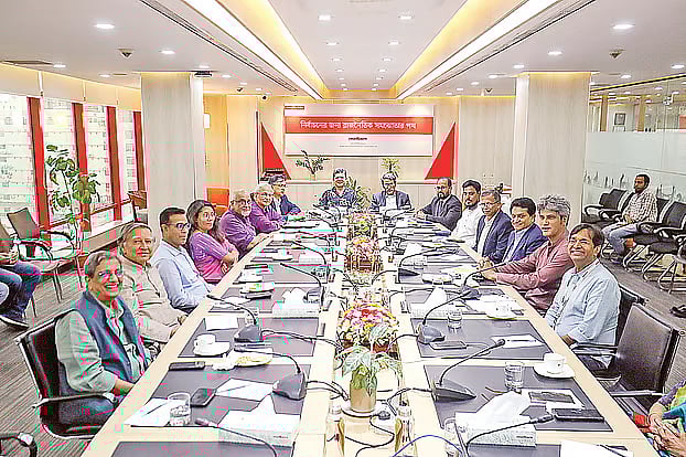 Eminent personalities at a roundtable titled ‘The Path of Political Consensus for Elections.’ Yesterday at the Prothom Alo office in Dhaka.