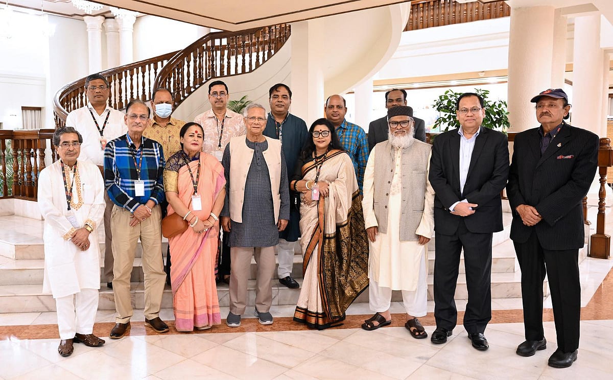 Leaders of Puja Udjapan committees and heads of different temples met with the Chief Advisor at the State Guest House Jamuna on 15 September