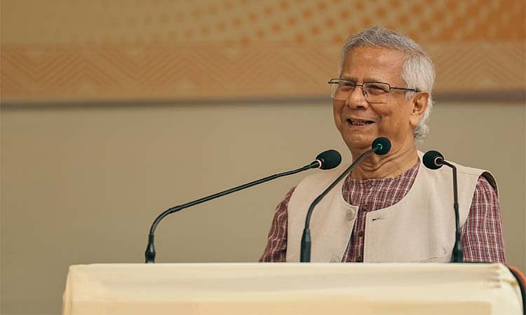 Chief Adviser Professor Muhammad Yunus spoke at a greetings exchange ceremony on the occasion of Sharadiya Durga Puja at Dhakeshwari National Temple in the capital today.
