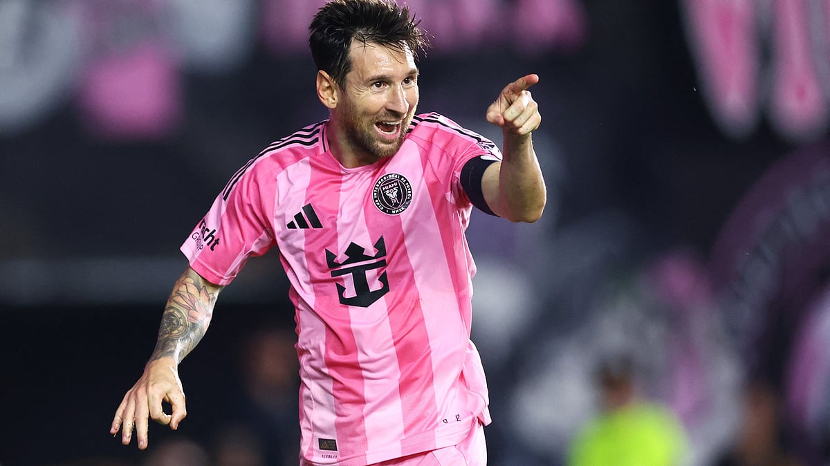 Lionel Messi #10 of Inter Miami CF celebrates after scoring the team's second goal during the MLS match between Inter Miami CF and Seattle Sounders FC at Chase Stadium on 16 September, 2025 in Fort Lauderdale, Florida