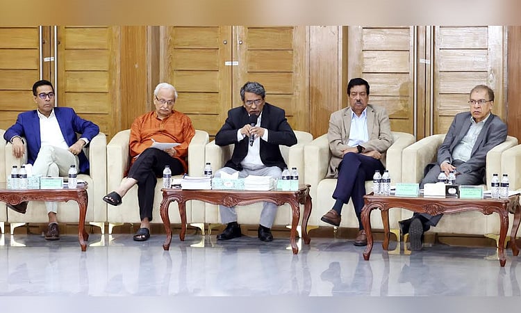 National Consensus Commission Vice-Chairman Professor Dr Ali Riaz speaks at Foreign Service Academy meeting in Dhaka on Wednesday.