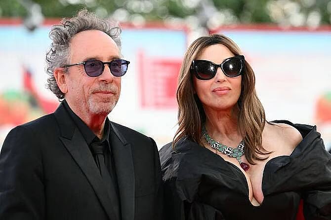 Tim Burton and Monica Bellucci.