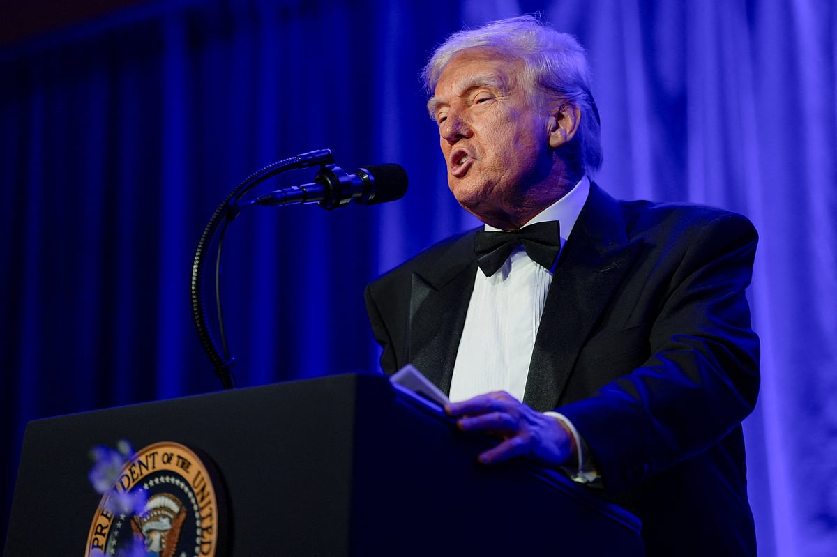 US President Donald Trump speaks at the American Cornerstone Institute's Fourth Annual Founders Dinner at George Washington's Mount Vernon Estate in Mount Vernon, VA, US, on 20 September 2025.