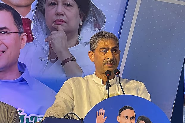BNP joint secretary general Shahid Uddin Chowdhury Anee addressing the council of Sadar BNP (East) unit held at the Lakshmipur District Outdoor Stadium on 22 September, 2025