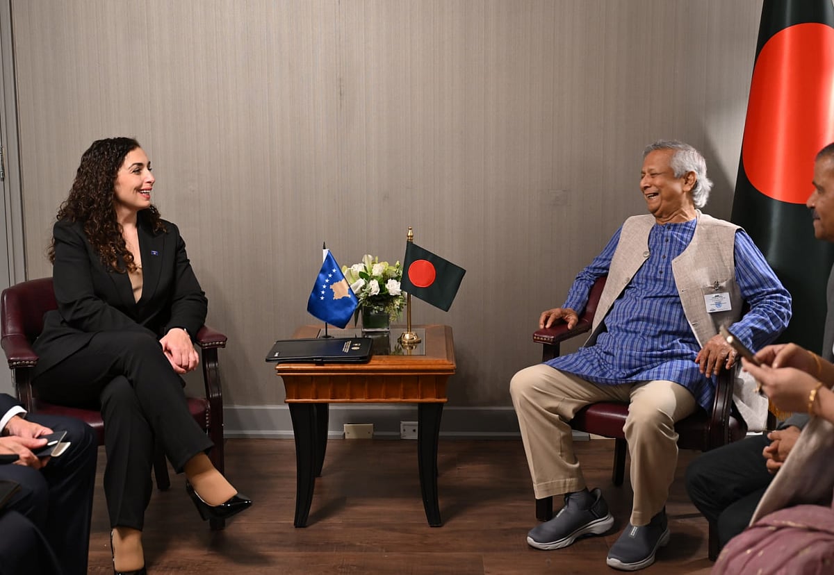 Chief Adviser Professor Muhammad Yunus held a meeting with President of Kosovo Vjosa Osmani on the sidelines of UN General Assembly in New York on 24 September