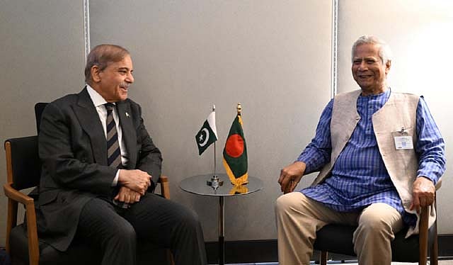 Chief Adviser Professor Muhammad Yunus held a meeting with Pakistan Prime Minister Shehbaz Sharif on the sidelines of the UN General Assembly at the UN Headquarters in New York