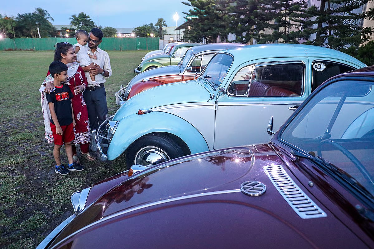 Volkswagen cars on display at  Purbachal club in Dhaka.